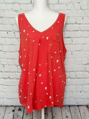 Torrid Pink Punk Grunge Tank Top w/ Skulls & Hearts